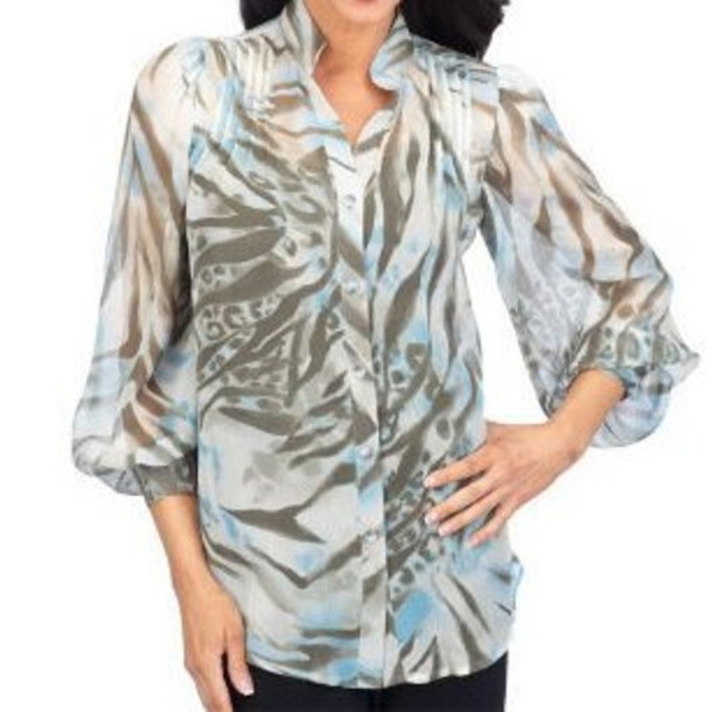 George Simonton Animal Print Blouse